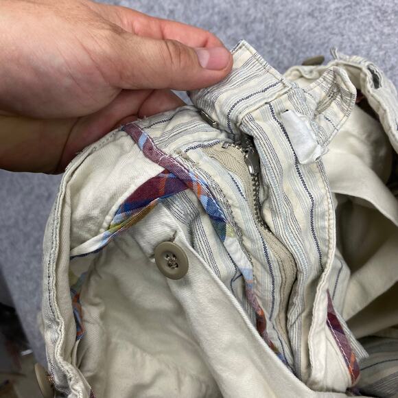 Abercrombie & Fitch shorts men’s 30‎ vintage white stripe retro Y2K adjustable - Picture 9 of 16